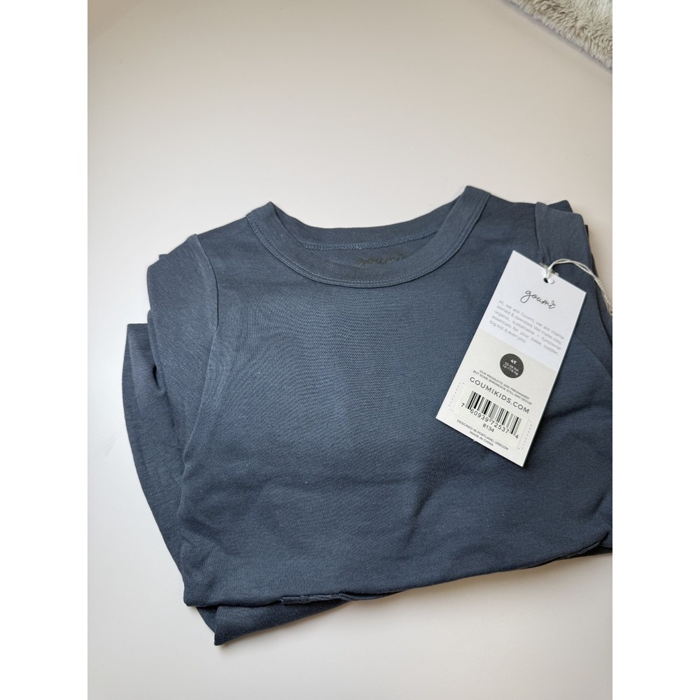 NWT GoumiKids 4T 2‎ Piece Long Sleeve Blue Outfit Organic Cotton - Picture 4 of 5